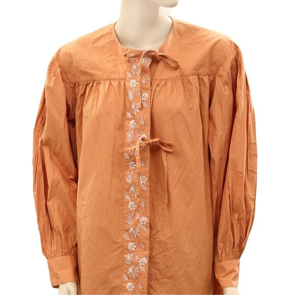 Ulla Johnson Scarlette Tunic Top Salute Buttondown Embroidered Cotton M 6 234599 - Picture 7 of 10